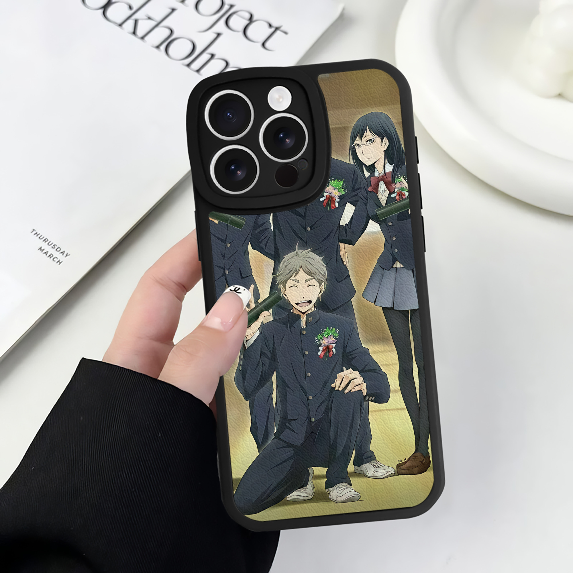 （画像用） ハイキュー!! Haikyu!! 【iPhone 16シリーズ対応】シリコンスマホケース（レザー調） 材質：シリコン